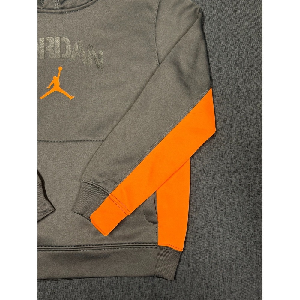 boys Jordan therma fit hoodie size small (6-7 Years) In Gray & Orange - Picture 3 of 16